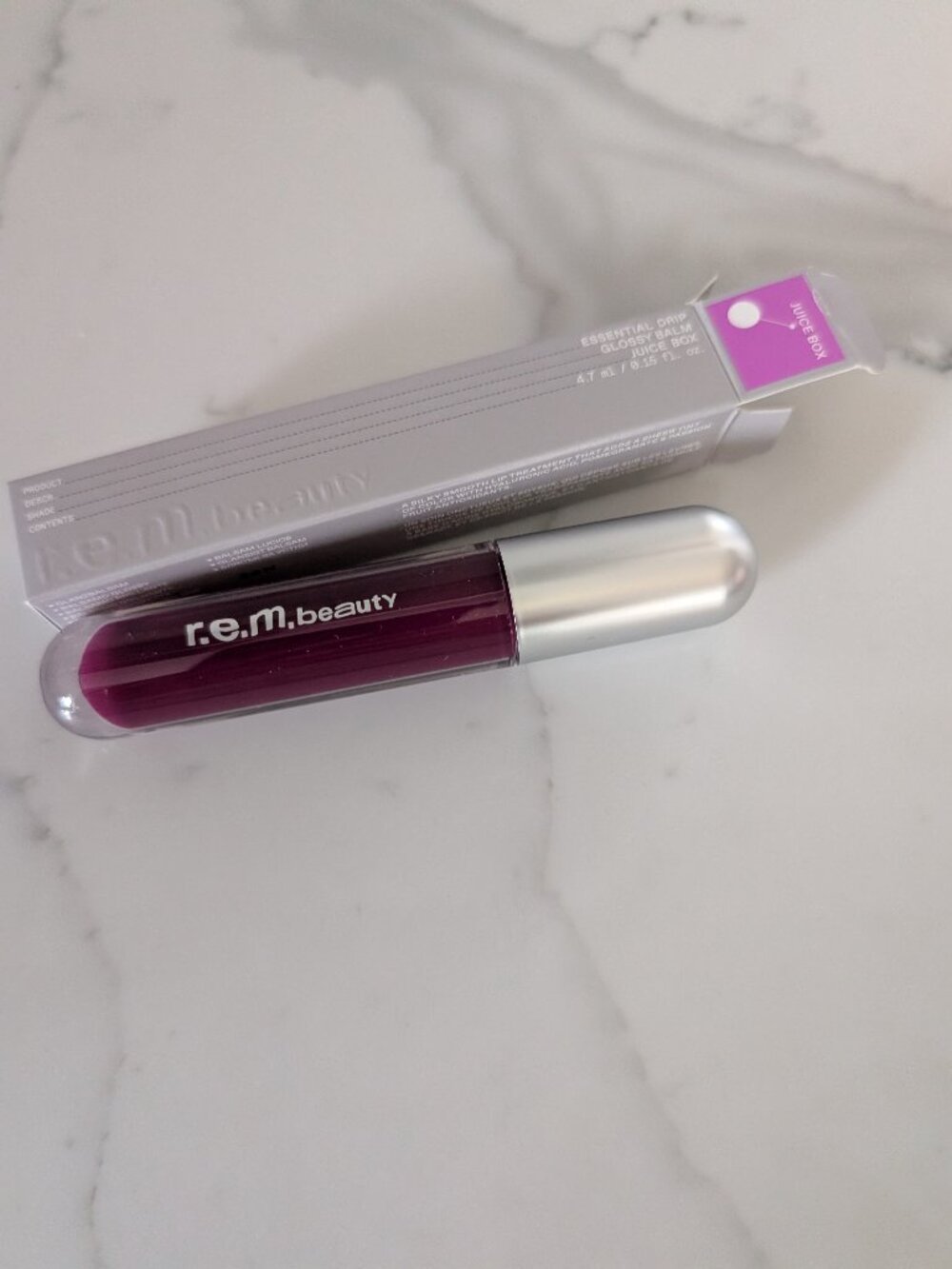 R.e.m. beauty lip gloss essential drip glossy balm juice box